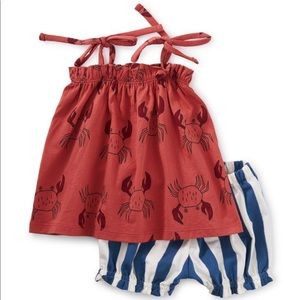 Tea Collection Costa Tie Shoulder Set in Dancing Crabs
